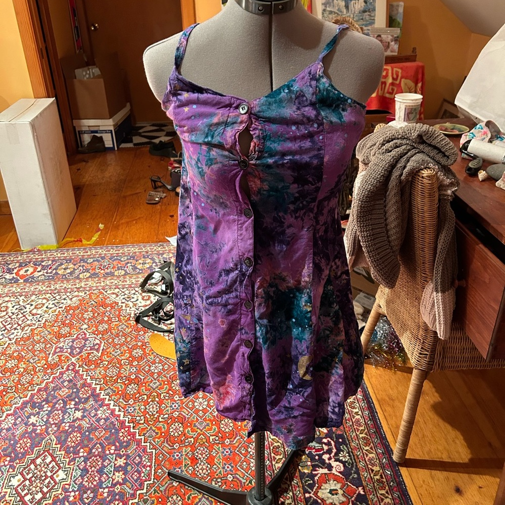 This fun, lose fitting hippy dress is perfect for your next summer concert!